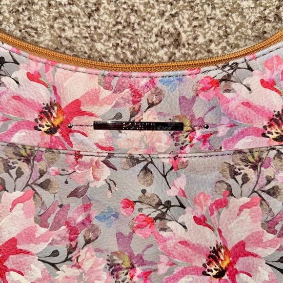 Rosetti Women's Pink Brown Floral Design Leather Handbang - Picture 9 of 10